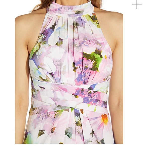 Adrianna Papell Women's Floral Halter Gown. - Picture 3 of 16